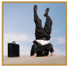 image of business man doing a handstand